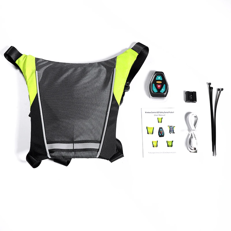 

New Image Running Vest LED Riding Backpack Visibility Warning Direction Indicator Light Turn Signal Reflective Safety Clothing