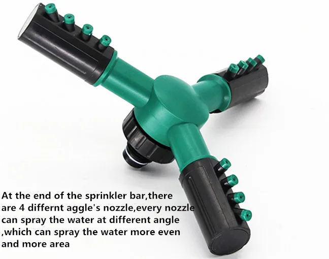 Hot Selling Garden Lawn Sprinkler 360 Degree Automatic Rotating Portable 3 Arms Sprinkler