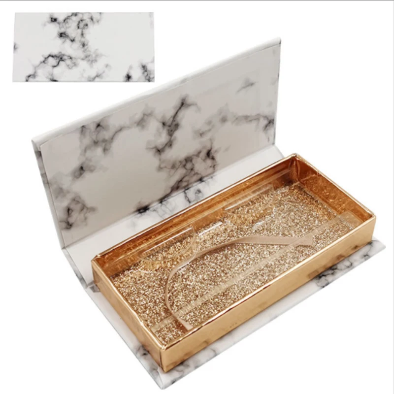 

New style customized marble eyelash box diamond eyelash packaging box glitter eyelash packing box