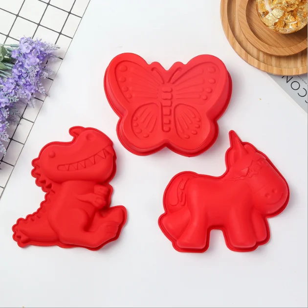 

LOVE'N LV371D Cute cartoon dinosaur animal silicone cake mold butterfly Unicorn ice lattice chocolate baking mold