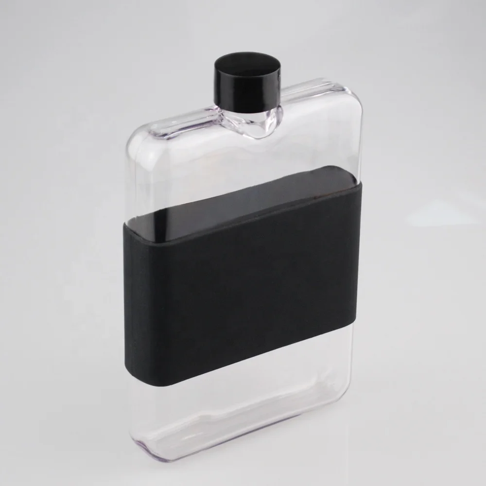 

Custom logo promotional sports outdoor school A5 notebook memo square tritan water bottle with silicone sleeve, Transparent