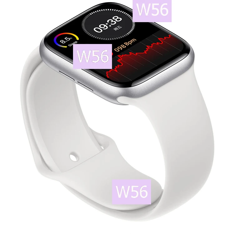 

W56 Smartwatch 1.75 Inch Big Screen Siri BT Call Series 6 Watch IOS Android Body Temperature Heart Rate ECG W56 Smart Watch IP68