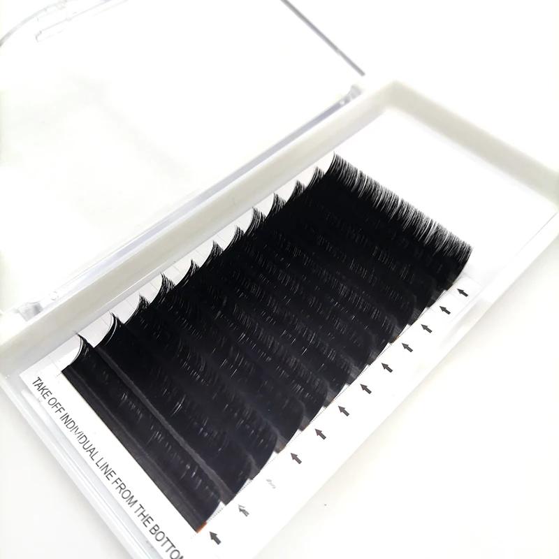 

wholesale bulk Flat Volume Lash Custom Logo Eyelash Extensions Trays C D Curl Classic for Salon Lashes Artist, Natural black