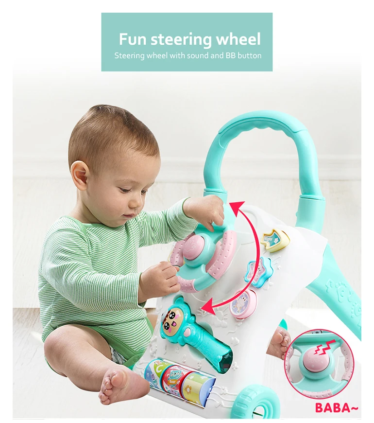 Multifunctional Steering Wheel Baby Walker Baby Music Baby Activity 