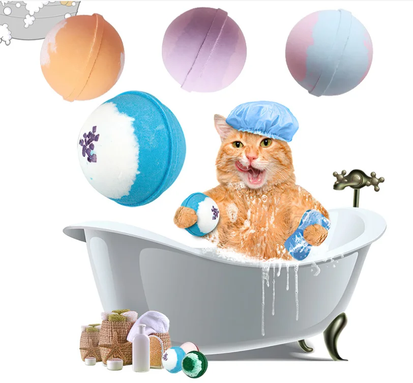 

Wholesale safe rich bubble moisturizing aromatherapy anti-flea bath bombs for dogs and cats, Stock colors