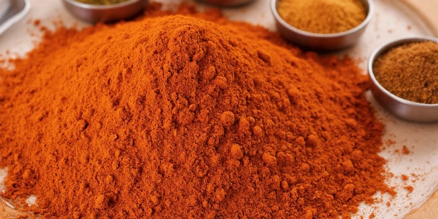 Tandoori masala powder in a wooden bowl with whole spices