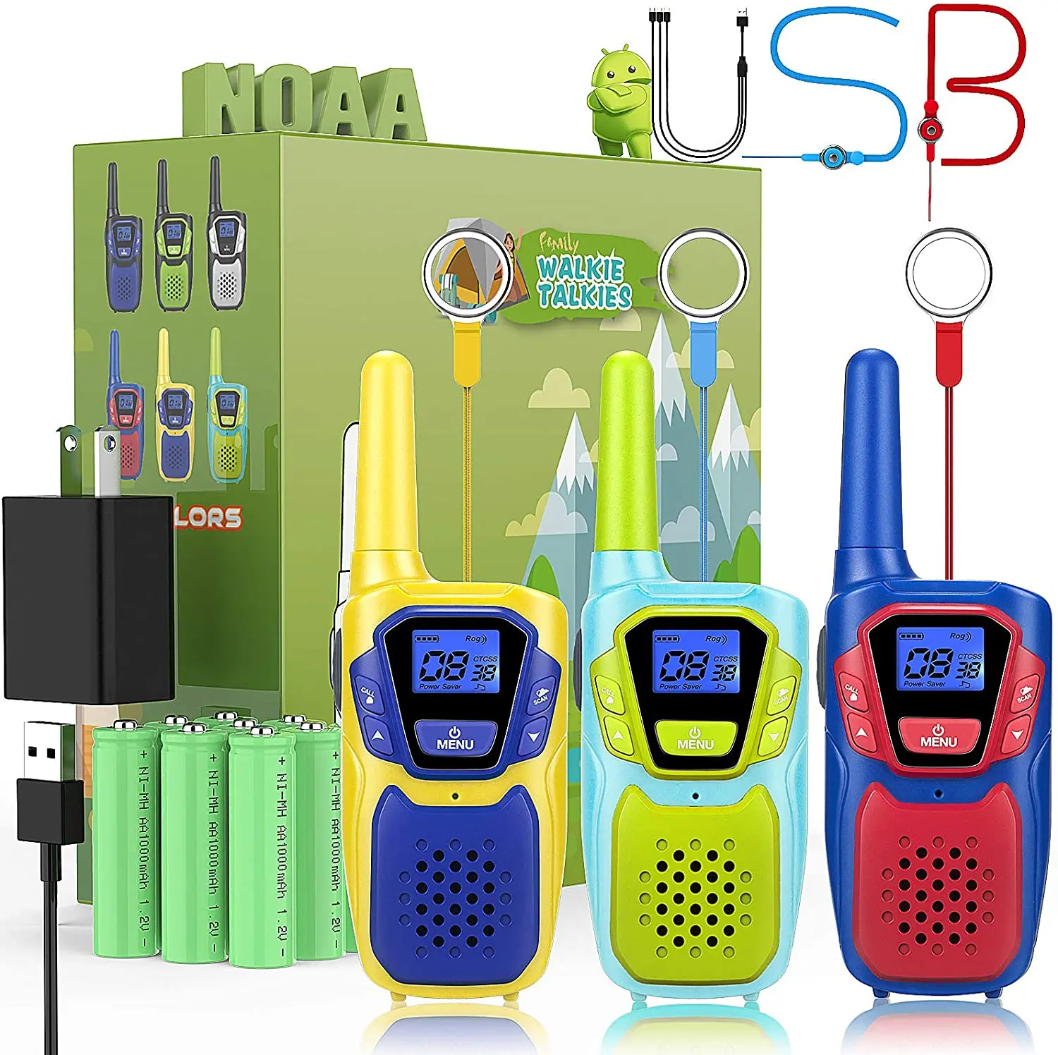 

Walkie Talkies for Kids Adults Long Range Rechargeable ,Drop Proof Walkie Talkies Toys Gifts for Girls Boys for Outdoor camping, Black walkie talkie phone