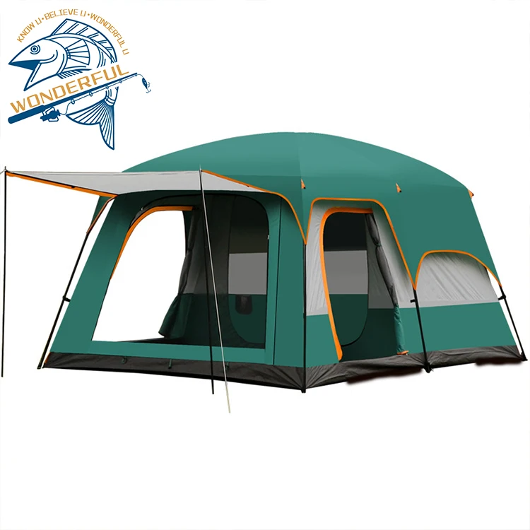 

8 10 Person Oxford Waterproof Double Layers 2 Rooms One Hall Family Travel Camping Outdoor Tents