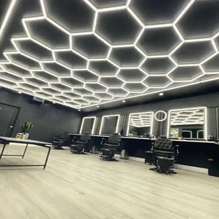 

110V Factory Direct Sales hexagonal led light Hexagon Detailing Workshop Ceiling Honeycomb Lights for garage