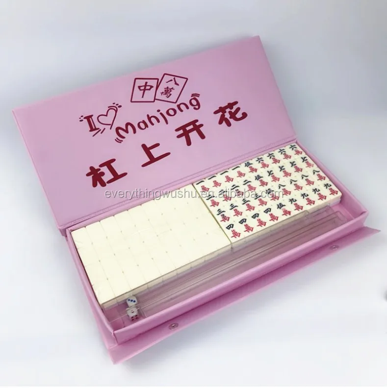 Mini Chinese mahjong tiles 144pcs/set 24*17mm Portable travel Mah-Jong with Box