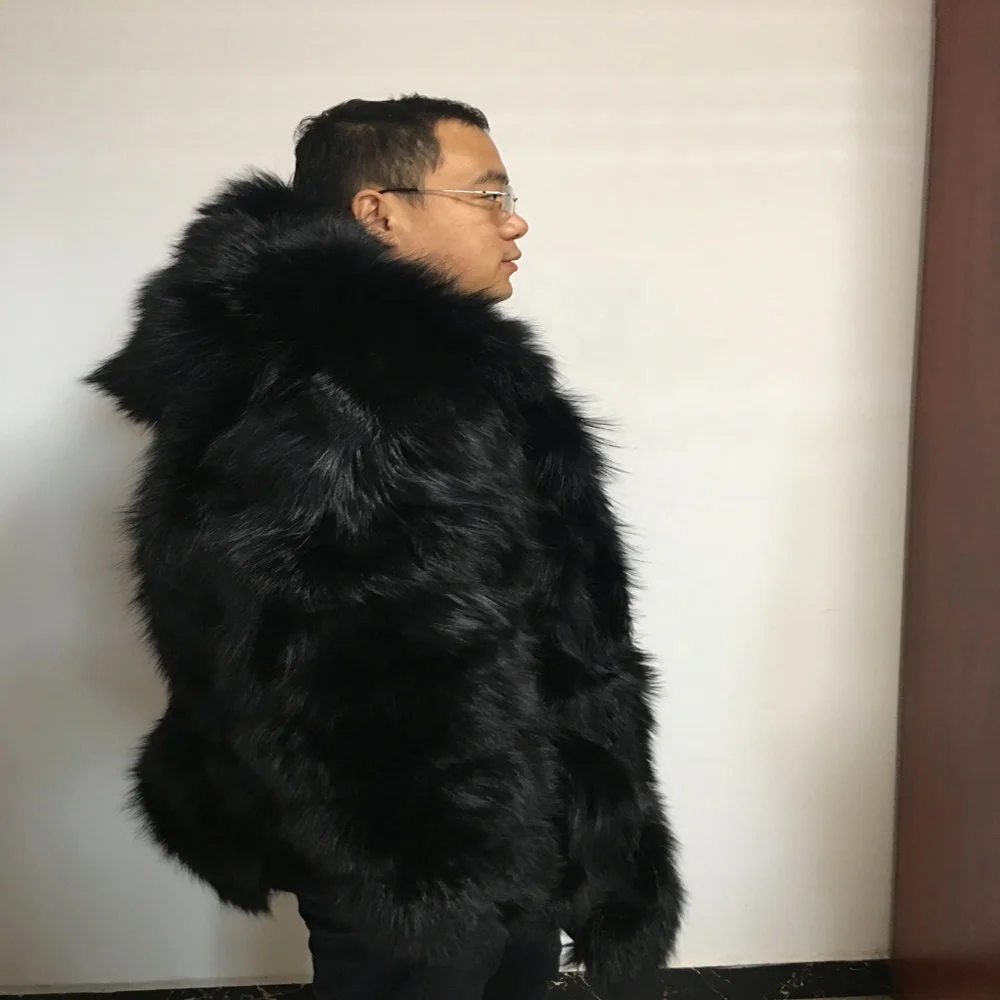 

2021 New fashion trendy mid-length long-sleeved fox fur coat man fur coat fox fur coat, Custom made color