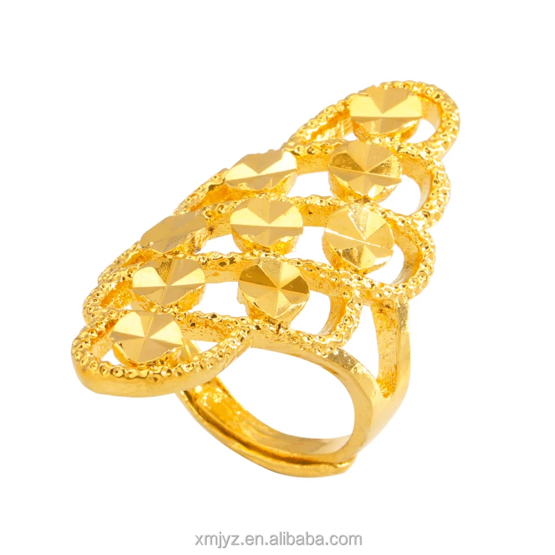 

Cross-Border Wholesale Polka Dot Hollow Imitation Diamond Opening Women's Ring Gold-Plated Jewelry Korean Fashion Ring Girl