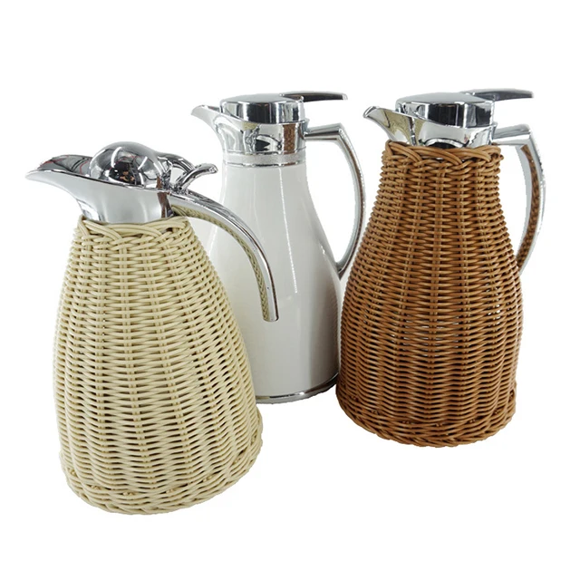 Rattan Wrapped Thermos Carafe