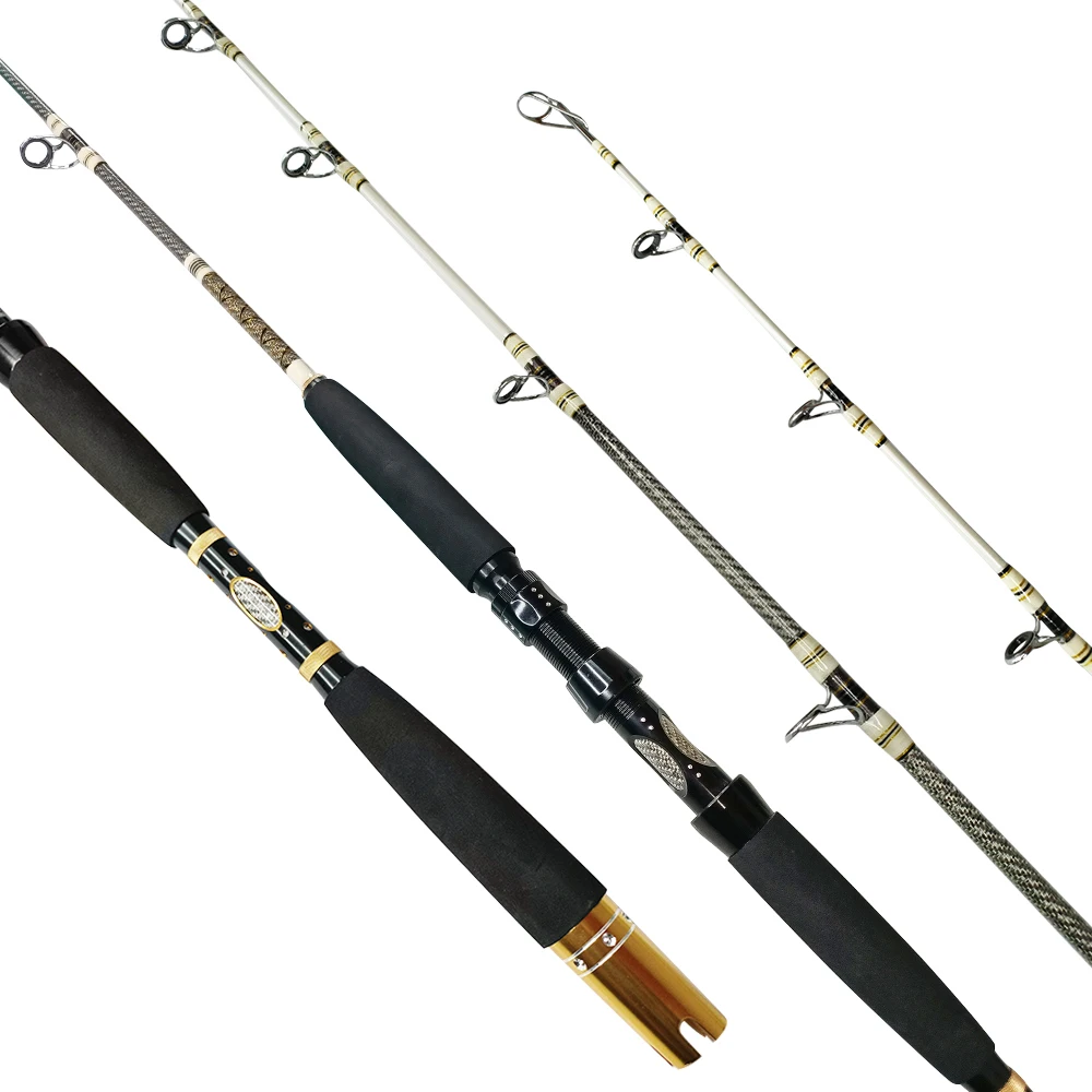 

Newbility Heavy Power 6ft Single Section 1.83M Big Game Trolling Tuna Fishing Rod 130lb Ocean Rods, White and black