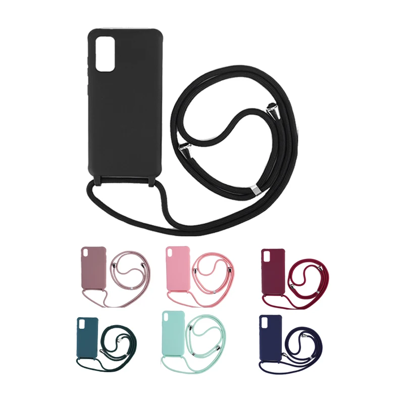 

Silicone Phone Case With Strap Detachable Cord Arm Strap For Mobile Cell IPhone Case With Lanyard Neck Body Strap Cross Body