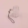 Novelty mini mason cup keychain empty for diy glitter fruits