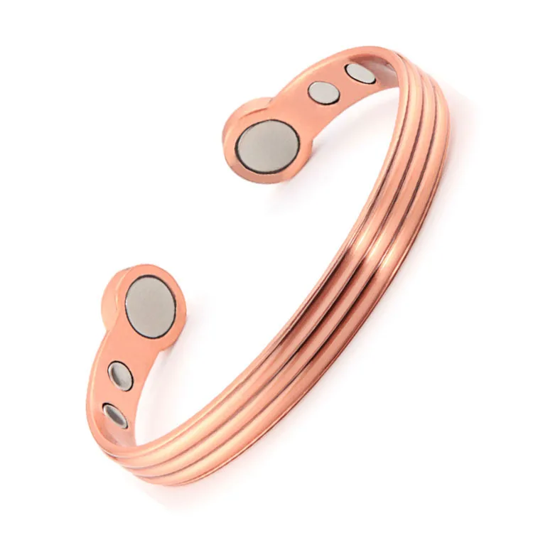 

Hot-sale spot wholesale unisex magnetic therapy red copper opening bracelet, As photo or customized