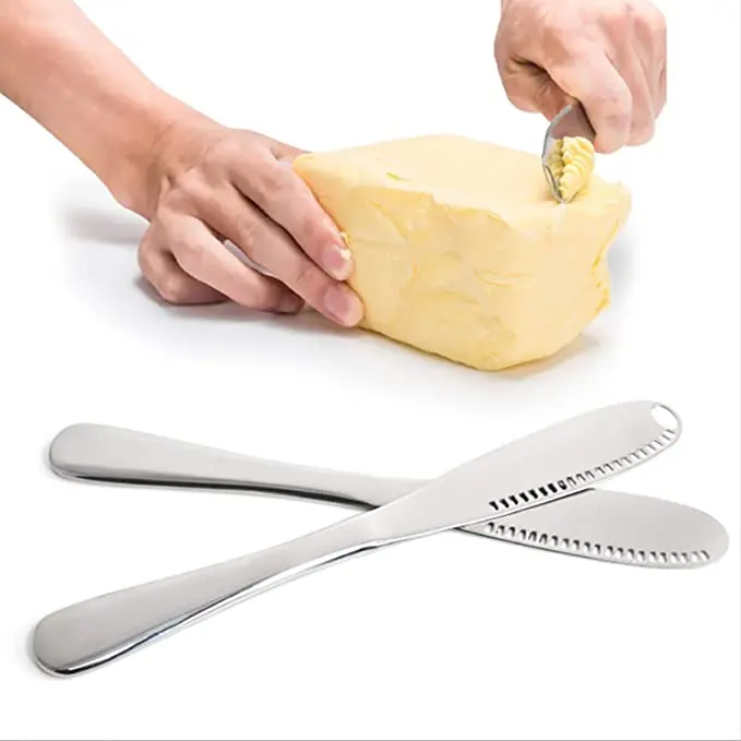 

Stainless Steel Butter Knife Cheese Spreader 3 in 1 Multi-Function Butter Curler