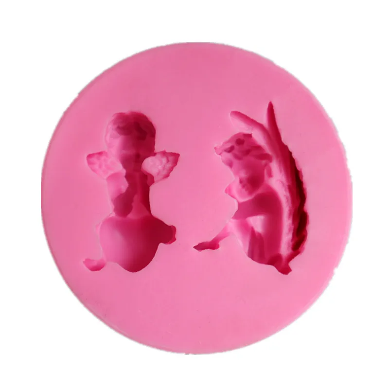 

Sleep angel shaped silicone jelly candy cake decoration mold soap model cake mold, Pink