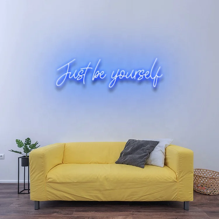 

Koncept New Arrival Free Drop Shipping 100cm acrylic advertising 12V flexible letters wall custom Just be yourself LED neon sign