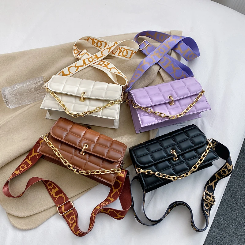 

Ladies Leather Plaid Shoulder Messenger Purses Designer Fashion Luxury Women Handbags Hand Bags For Girls, 4 colors