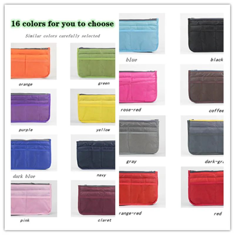 
Cheapest Price Women Nylon Travel Insert Organizer Handbag Large liner Lady Makeup Cosmetic Bag 