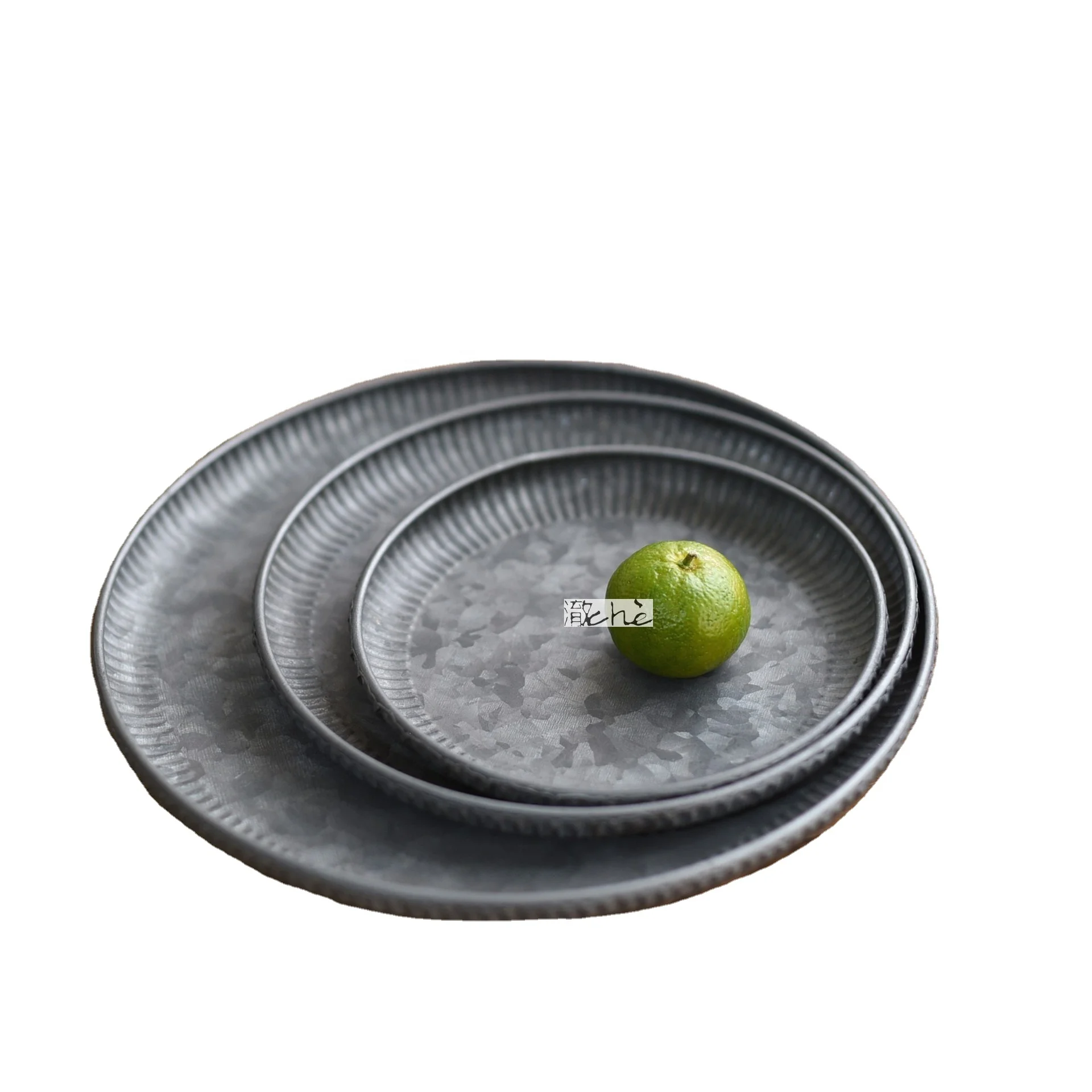 

Do old iron storage plate retro iron plate INS wind home decoration still life food shot Nordic retro food soft iron plate
