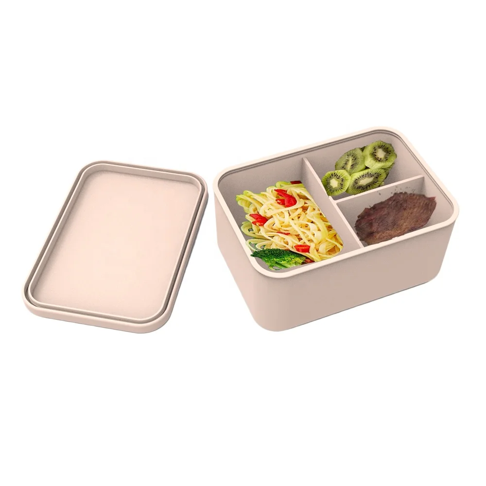 

Leak-Proof 3-Compartment Bento-Style Food-Safe Children Silicone Lunch Box Kids Lunch Boxes