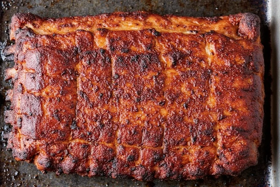 Smoked pork ribs on a plate