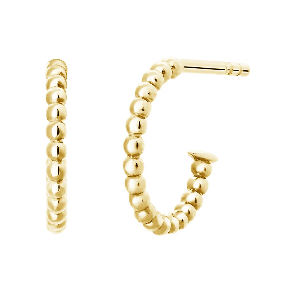 

2020 high quality 18k gold vermeil luxury jewelry trendy 925 sterling silver trendy simple style ball hoop earings for women