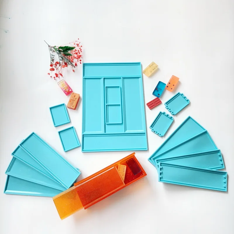 

5245 Domino Box Resins Silicone Moulds Domino Silicone Mold For Resin, Blue