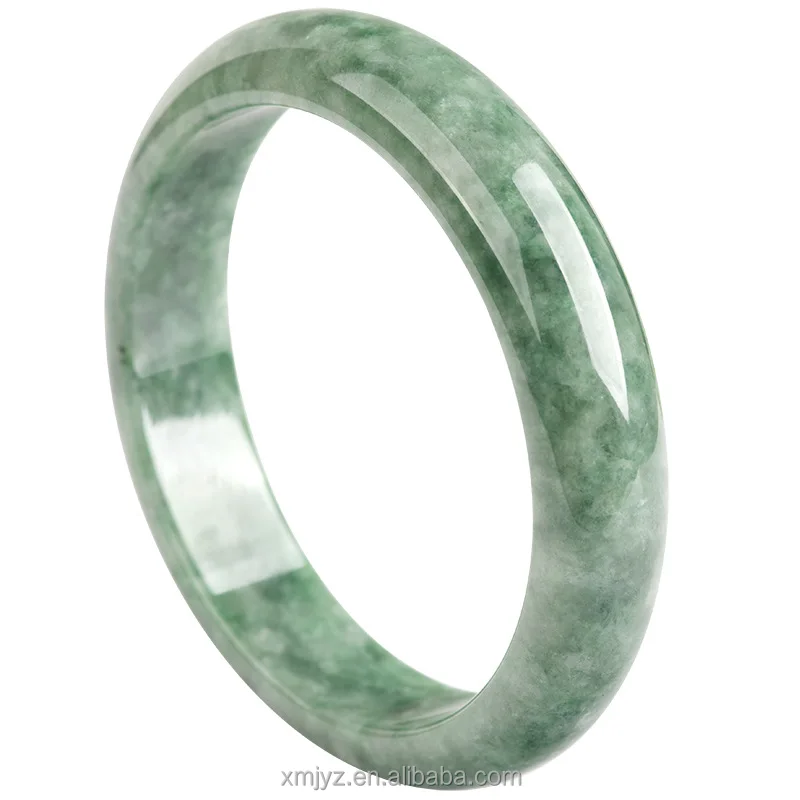 

Certified Grade A Natural A Jadeite Bean Green Positive Ring Bracelet Ice Jade Girl Bracelet Sifang Jade