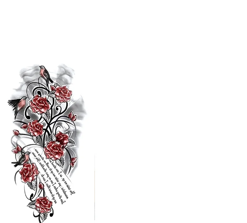 

YDM Flower rose flash tattoo eyelash tattoo snake lion body art arm fake sleeve women waterproof temporary tattoo sticker, Picture