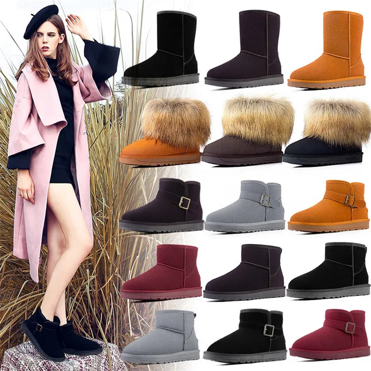 

Drop Shipping New Arrival Winter Snow Boots For Christmas Black Boots Women Warm Winter Boots, Customized color