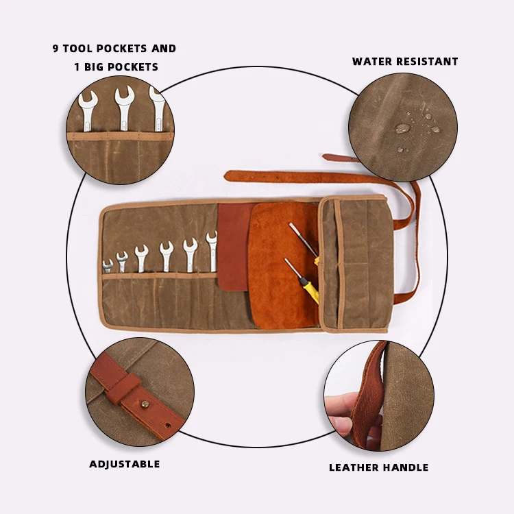 Wholesale Vintage Heavy Duty Folding Waxed Canvas Motorcycle Leather