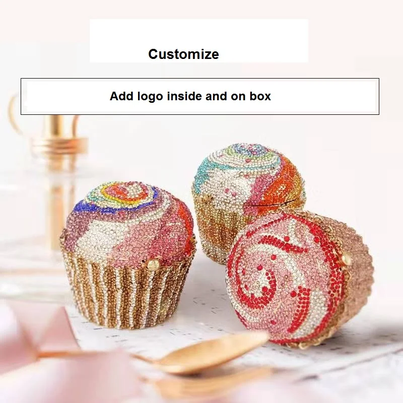 

LEB1147 wedding party bridal rhinestone diamond handbag purses cupcake crystal clutch evening bags, Y1-y6
