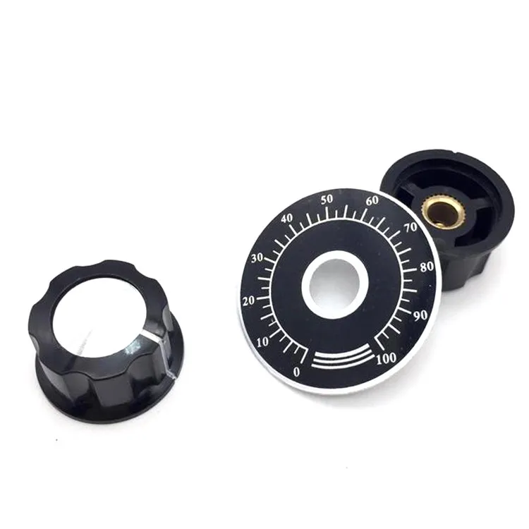 

Metal 6mm potentiometer knob with scale plate