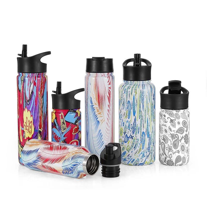 

Ready to ship eco-Friendly Double Wall Custom Logo wide mouth vacuum lnsulated drink stainless steel custom hockey water bottle, Customized colors acceptable