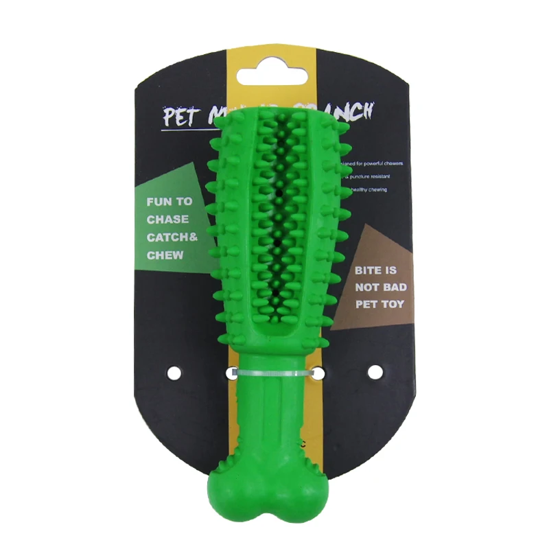

OEM Factory Wishbone Stick Rubber Durable Chew Dog Pet Toy, Green