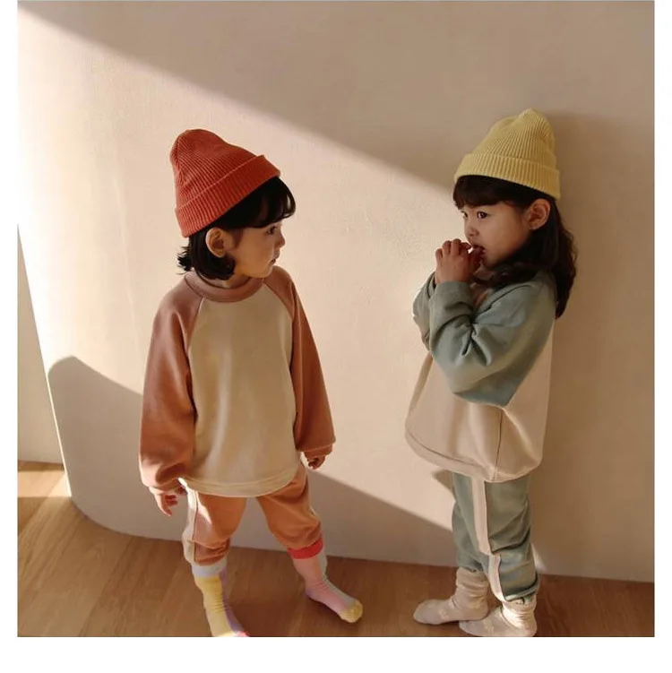 

new kids boys girls sweatshirt and sweat pants children fleece sportswear set kids clothing sets
