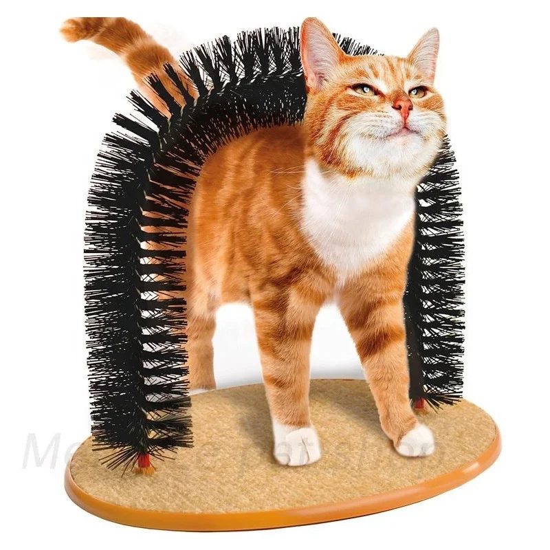 

New Design Interactive Arched Toys Brush Cat Scratching Self Groomer Massage Comb, As picture / customized