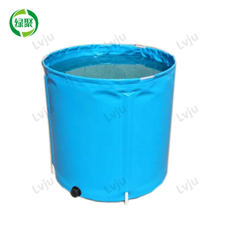 

Portable Car Wash Bucket Rainwater Collector/Round Foldable Pvc Tarpaulin Fish Tank For Koi Fish Goldfish Turtle, Blue/custom