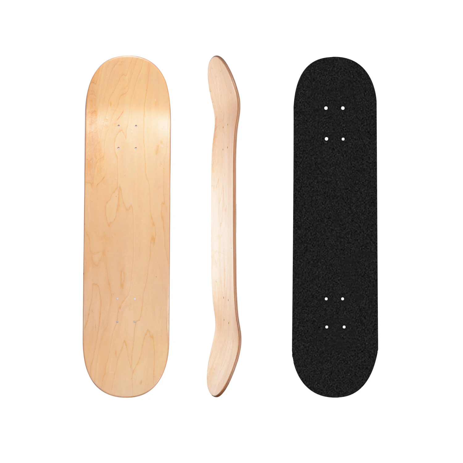 Hot Sale Personalized Chinese Maple Skateboards Deck Black Double Kick Skate Board Decks