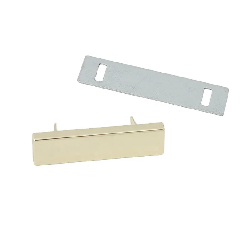 

Nolvo World 2 colors 46*12 mm gold /light gold luggage tags rectangle ornament metal, make bag purse label