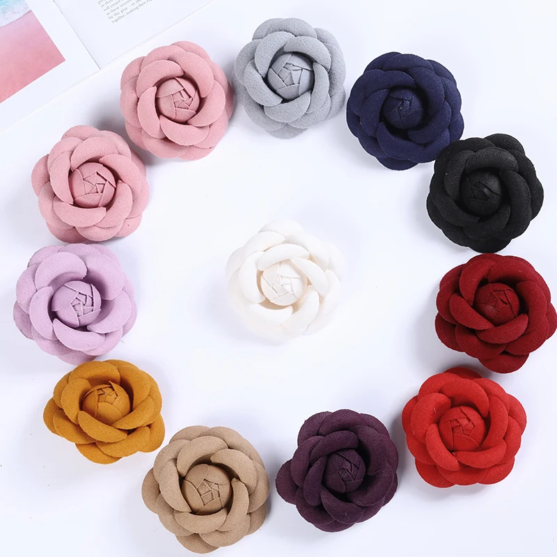 

Camellia Made in China Brooch Flower Plate Needle Buckle Felt Wool Fabric Classic Multi Color Flower Jewelry Alloy Brooch Pins, Picture shows