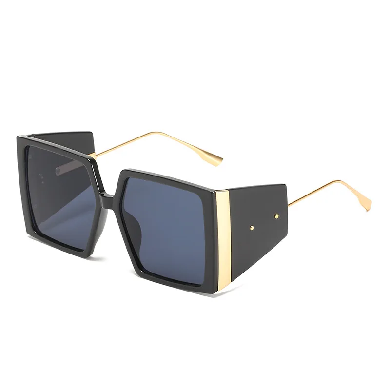 

Plastic big square frame oversized vintage custom fashion trendy ladies women men sun glasses shades sunglasses 2021, 6 color for selection