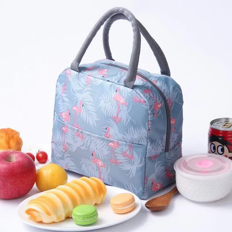 

Animal Flamingo Women Portable Functional Stripe Insulated Thermal Food Picnic Kids Cooler Lunch Box Bag Tote