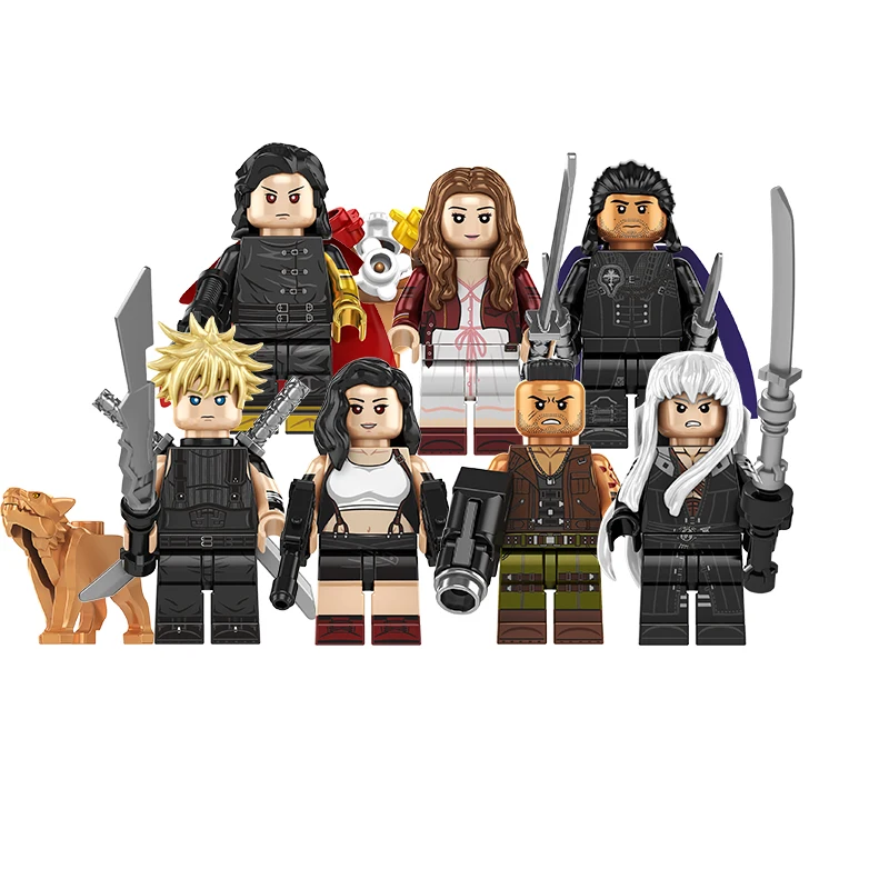 

KF6187 Final Fantasy Japanese Cosplay Game Series Cloud Strife Tifa Lockhart Barret Wallace Building Blocks Figures Kids Toys