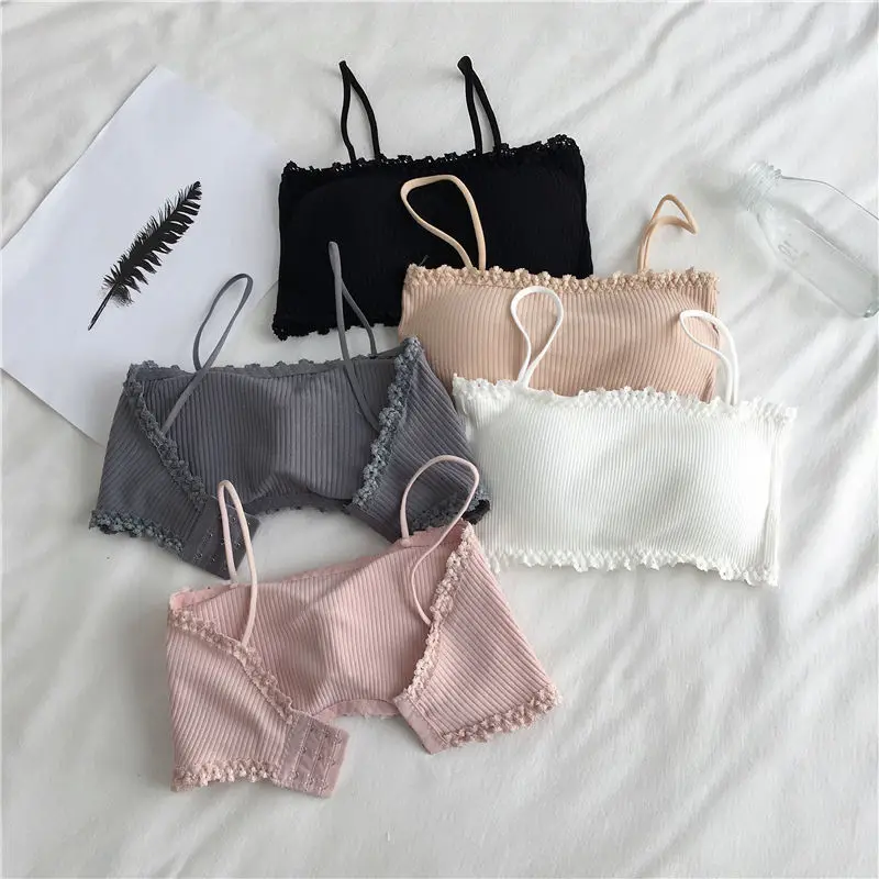 

comfortable fashion bralette no steel ring padded camisole girls no bound feeling cheap women breast wrap tube top
