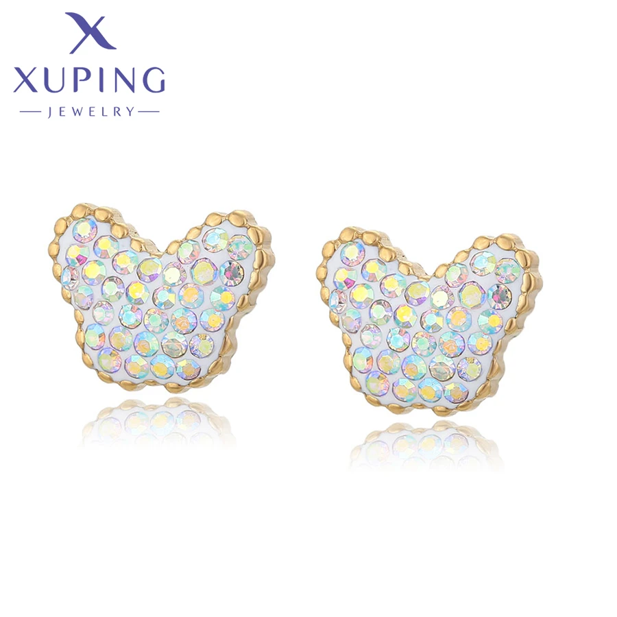 

T000716889 xuping jewelry women14k gold plating Butterfly shape aurora drill elegant lovely fashion earrings